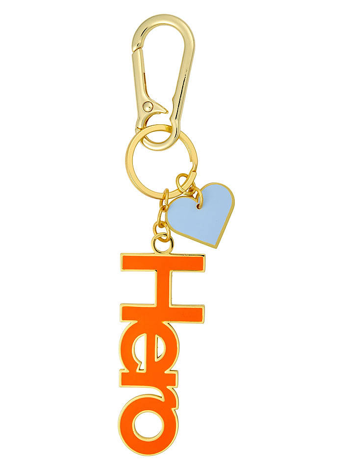 Design Letters Schlüsselanhänger "Hero" in Gold/ Orange - onesize