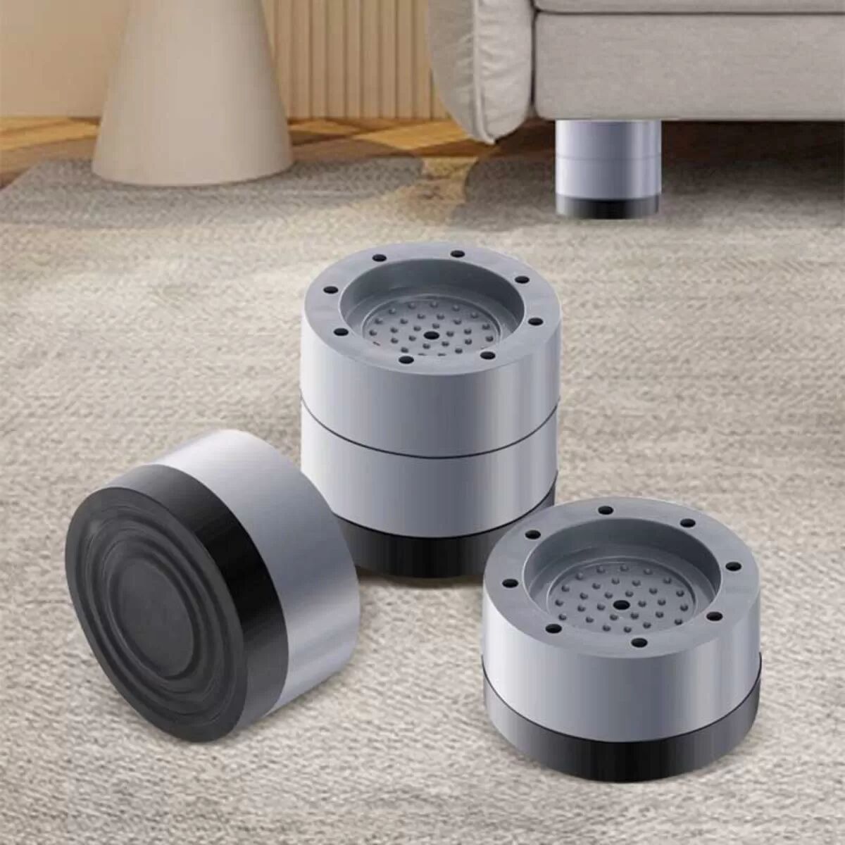 INF Waschmaschinen-Füße Pads - 8,5cm Erhöhung, Drei-Schicht-Design, 4er Set