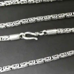 Drachensilber Königskette 3 mm schlichte Endkappen 925 Silber rund 45cm