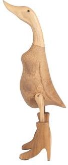 Sagebrook Home Bamboo Wood Duck in Rainboots Figurine - Black, 20 in.