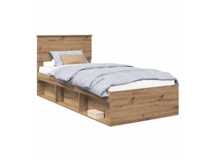vidaXL Bett Bettrahmen Kunsthandwerk Eiche 100 x 200 cm Holzwerkstoff (1-tlg)