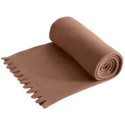 wometo WAVE Fleecedecke 120x160 cm – OEKO-TEX ca. 300g weiche Fleece Decke mit Wellenrand Anti-Pilling braun