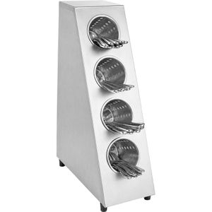 Contacto Besteckhalter 258/004, Edelstahl, 15 x 53 x 32 cm, silber, mit 4 Fächern