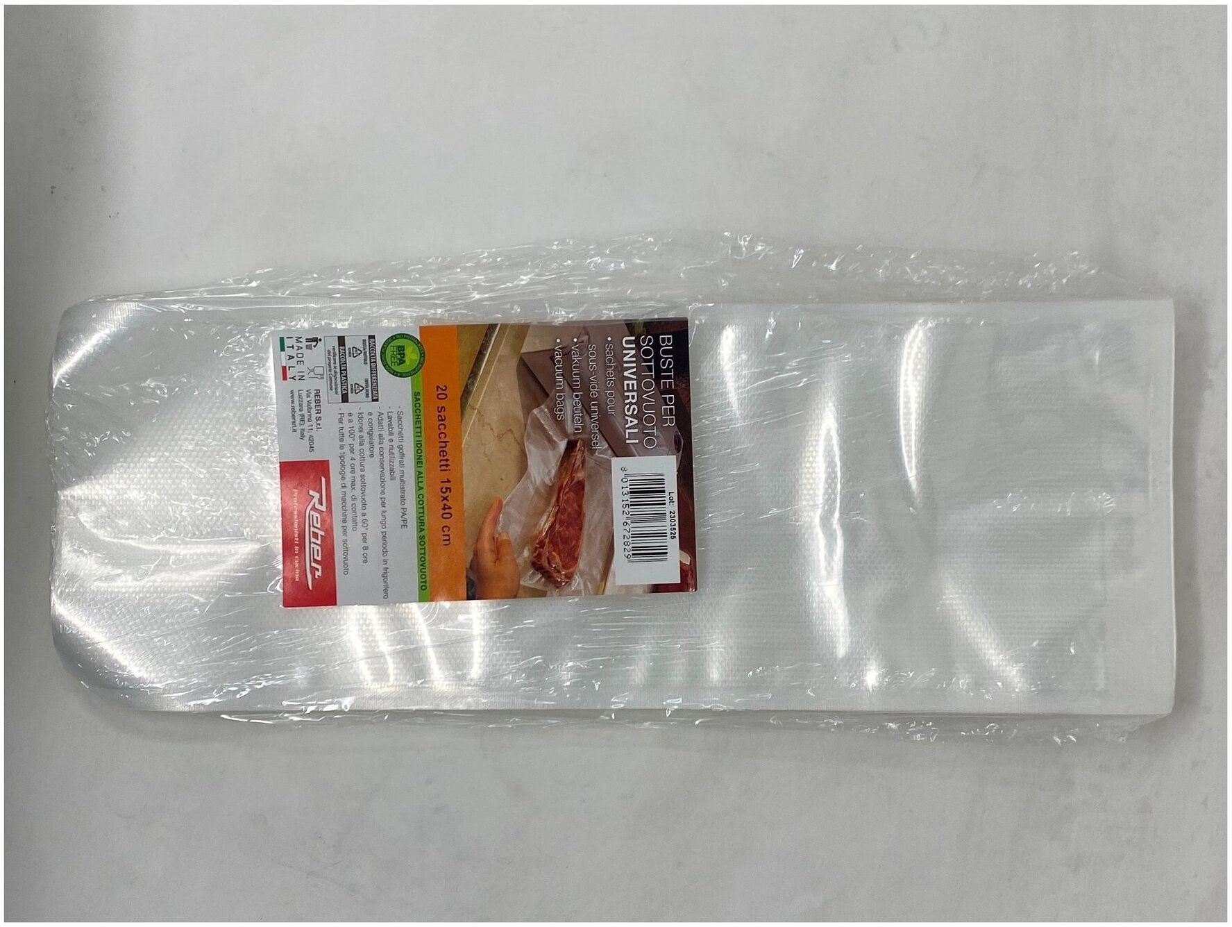 Sacchetti sottovuoto Reber 6728 N20 Goffrati 15x40 cm