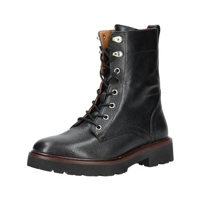 Schnürstiefelette GEOX "Geox Stiefelette Leder", Damen, Gr. 39, schwarz, Leder, Schuhe Schnürstiefelette