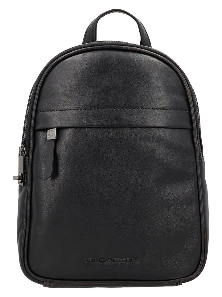 Beagles Leder-Rucksack in Schwarz - (B)20 x (H)27 x (T)12 cm - onesize