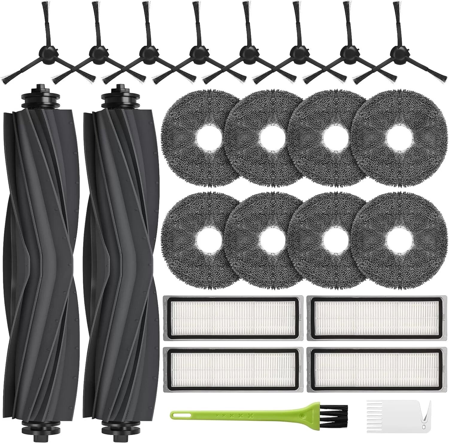 INF Ersatz-Set für Dreame L10s Ultra Staubsauger, 2 Hauptbürsten, 8 Seitenbürsten, 4 Filter, 8 Wischpads