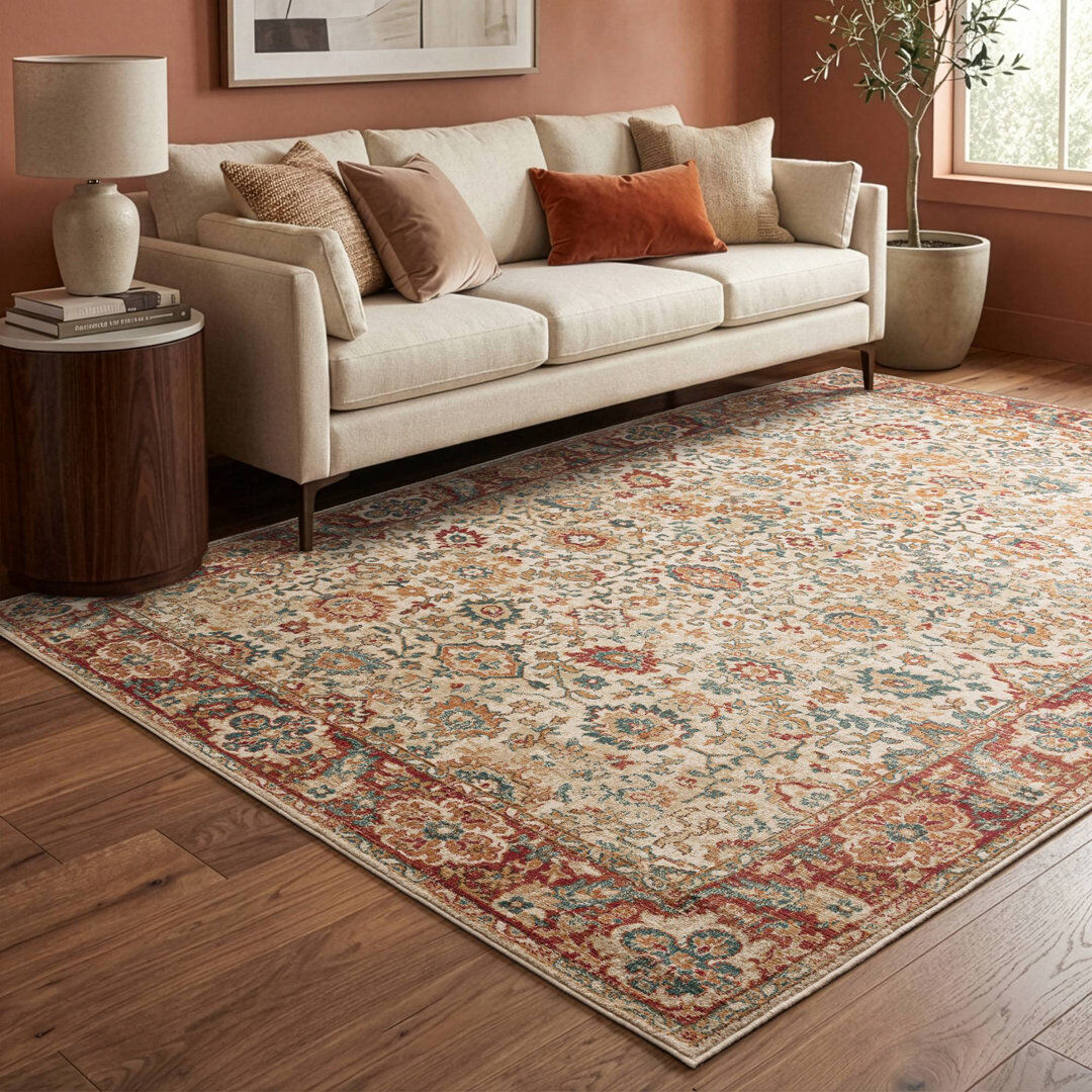 Astoria Grand Labelle Vintage Look Dhurrie Red Rectangle 240 x 340cm