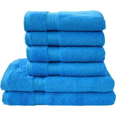 Handtuch Set DYCKHOFF "Siena", blau (azur), Obermaterial: 100% Baumwolle, Handtuch-Sets, in tollen Unifarben