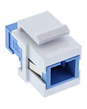 InLine Fiber optical Keystone Snap-in adaptor white simplex SC/SC SM blue ceramic sleeve LWL (89988E)