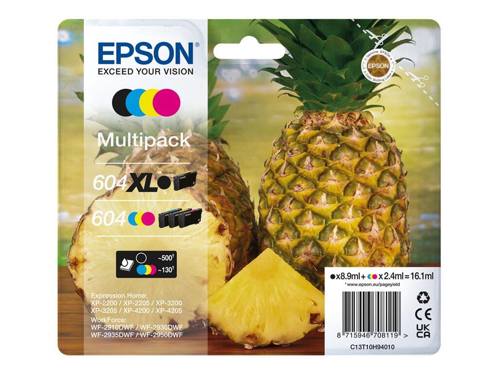 Epson Original 604XL BK / 604 CMY Ananas Druckerpatrone - 4er Multipack C13T10H94010