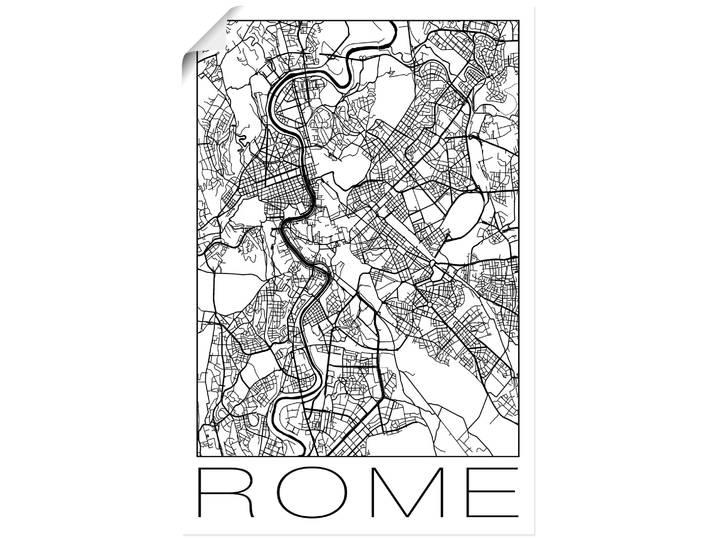 Poster ARTLAND Retro Karte Rom Italien Schwarz & Weiss , schwarz (farbe bild(er): schwarz), B:40cm H:60cm, Bilder, Poster, ohne Rahmen