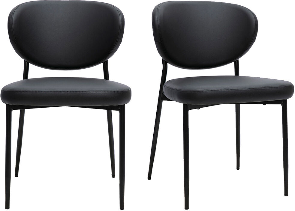 Miliboo Chaises noires et métal (lot de 2) BREKA