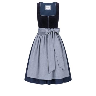 Dirndl NÜBLER "Mini Dirndl Florentine", Damen, Gr. 36, EURO, blau, Obermaterial: 99% Baumwolle CO. 1% Elasthan EL., Kleider