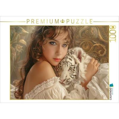 CALVENDO Puzzle Kindliche Liebe zu Tieren | 1000 Teile Lege-Größe 64x48cm Foto-Puzzle für glückliche Stunden
