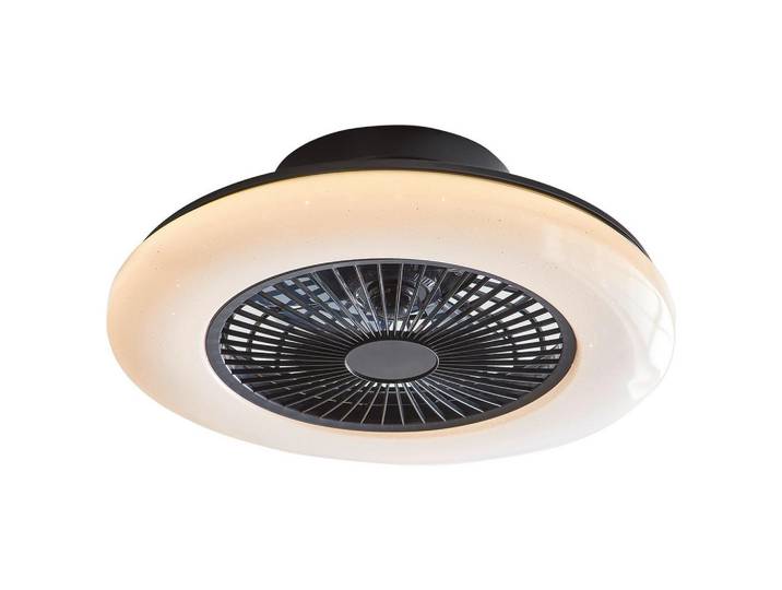 Deckenventilator Opal/Schwarz LED-Leuchte Fernbedienung