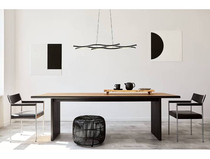 Suspension Geronimo 18 x 120 x 108cm Blanc/Noir/Noir Métal noir mat, Plastique opalin, Aluminium noir mat LED non-remplaçables Module LED