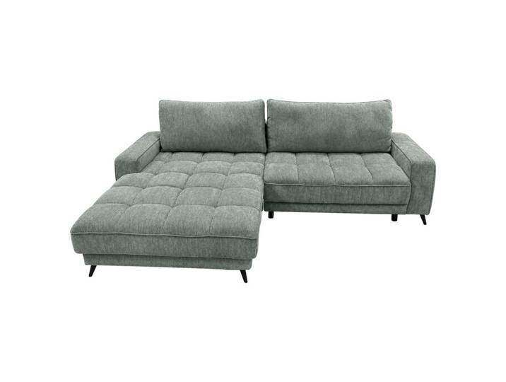 Cantus Ecksofa, Graugrün, Metall, Kunststoff, 3-Sitzer, Füllung: Schaumstoffflocken, L-Form, Ottomane links, 260x180 cm, Armteil links, rechts, Wohnzimmer, Sofas & Couches, Wohnlandschaften, Ecksofas