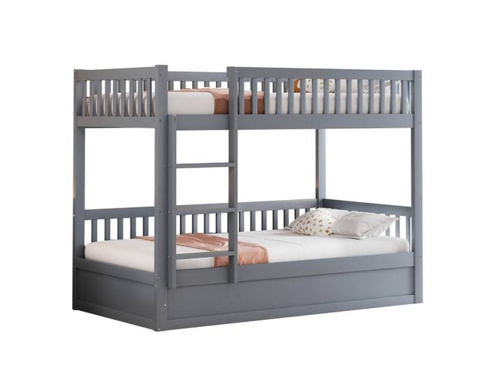 Flora Grace Etagenbett 90/200 cm Grau aus Massivholz mit hydraulischem Stauraum, 90x200 cm, Babymöbel & Kindermöbel, Kinderzimmer & Jugendzimmer, Stockbetten
