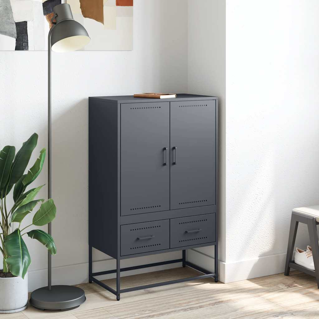 vidaXL Buffet haut anthracite 68x39x111,5 cm acier