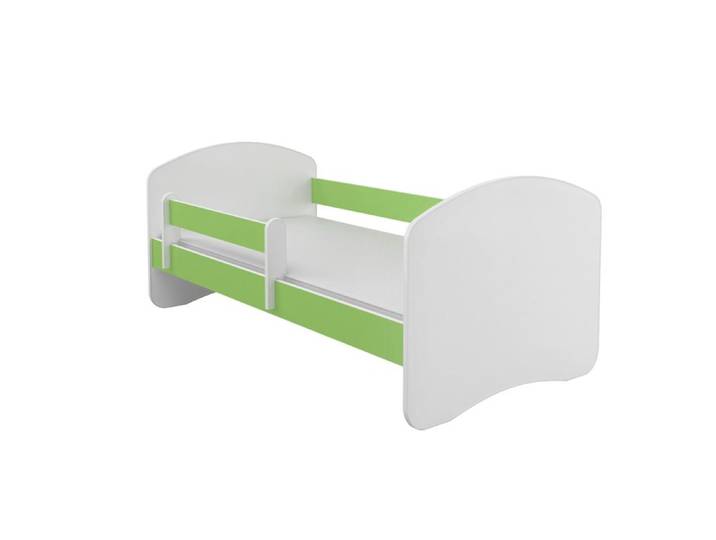 Lit Enfant Bébé ACMA II - Vert - 80x160 - Avec Matelas et Sommier