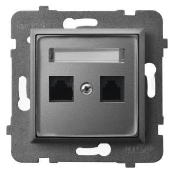 Ospel ARIA Socket Dual Computer, Kat.-Nr. 5e MMC grau GPK-2U/K/m/70 matt (CAT5e) (GPK-2U/K/m/70)