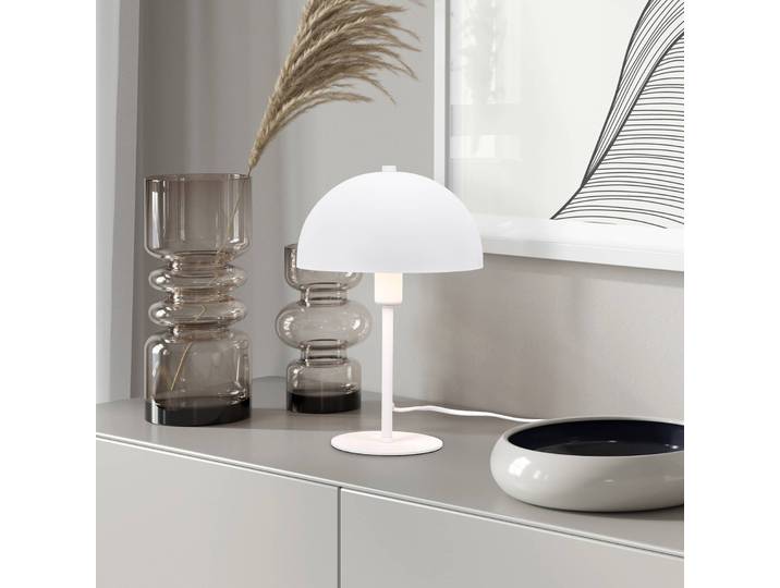 Trio Lighting Tischlampe Nola, weiß / opal, für Wohn- / Esszimmer, Metall, Skandinavisch, Tischlampe