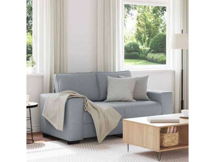 HEFZGDB 2-Sitzer-Sofa Hellgrau 120 cm Stoff, Weiches Polyestergewebe mit Robustem Holz- und Metallgestell, Breite Armlehnen für Stabilität und Komfort, Vielseitig für Wohnzimmer