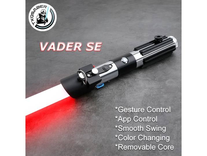 Sabre laser TXQSABER Neo Pixel SNV4 Pro Smooth Swing avec poignée métallique, réplique de sabre lumineux Force Blaster pour cosplay, jouet Dark Lord Vader