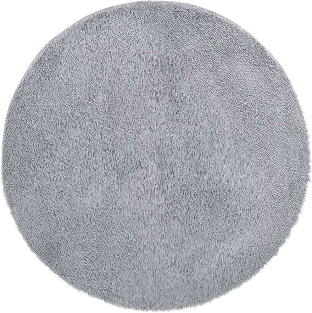 Latitude Run Solid Colour Area Rug Silver grey Round 200cm