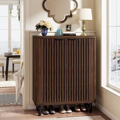 YUZHOU Large Modern Shoe Storage Cabinet with Adjustable Shelves