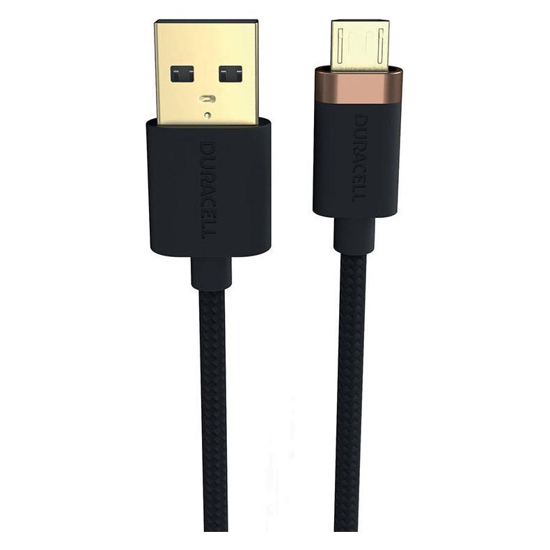 Duracell USB cable for Micro-USB 1m (Black) (1 m, USB 2.0) (USB7013A)