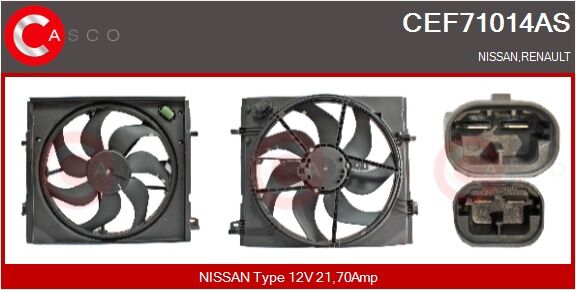 Casco Elektromotor, Kühlerlüfter Cef71014as Für Nissan Renault