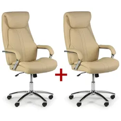 Leder-Bürosessel NEXUS 1+1 GRATIS, beige