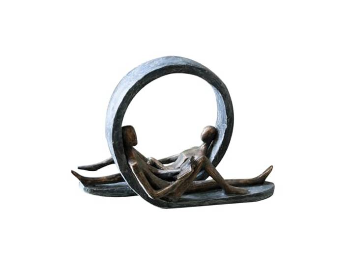 Casablanca Statue Couple Pause\, Résine Bronze Gris 22 cm Une invitation à la détente. Trouve sa place au salon comme au bureau. Un bel objet de décoration.