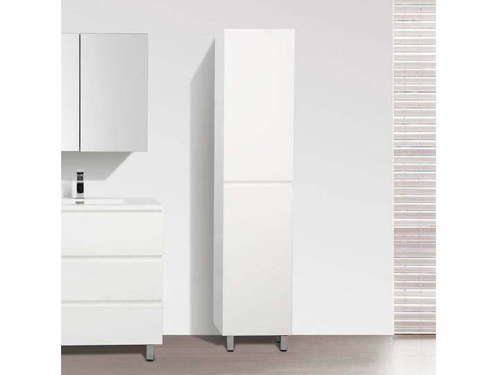 Grande armoire de rangement VERONA hauteur 176 cm blanc laqué 40 cm