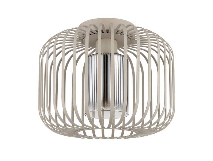 Globo Deckenleuchte Alfred, Grau, Klar, Sandfarben, Metall, Glas, 23 cm, CE, Lampen & Leuchten, Innenbeleuchtung, Deckenleuchten, Deckenleuchten