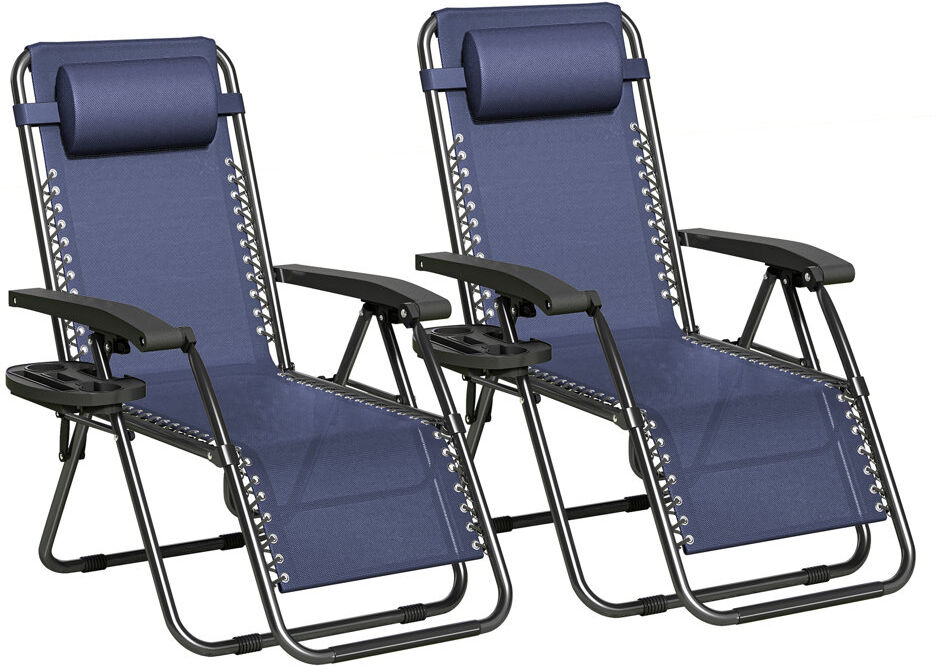 Dakota Fields Folding Recliner Chair Blue 107cm H X 64cm W X 64cm D