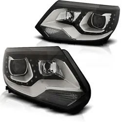 LED Tagfahrlicht Scheinwerfer passend für VW Tiguan Facelift 06/11-15 schwarz