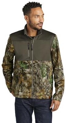 Russell Outdoors RU601 Realtree Atlas Colorblock Soft Shell Jacket in Cargo Brown/Realtree Edge size Small   Polyester