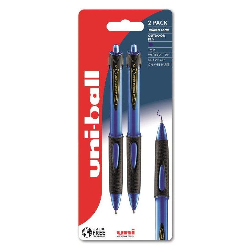 Uni-ball UNIBALL Power Tank ballpoint pens write upside down to -21°C, blue 2-pack (401759)