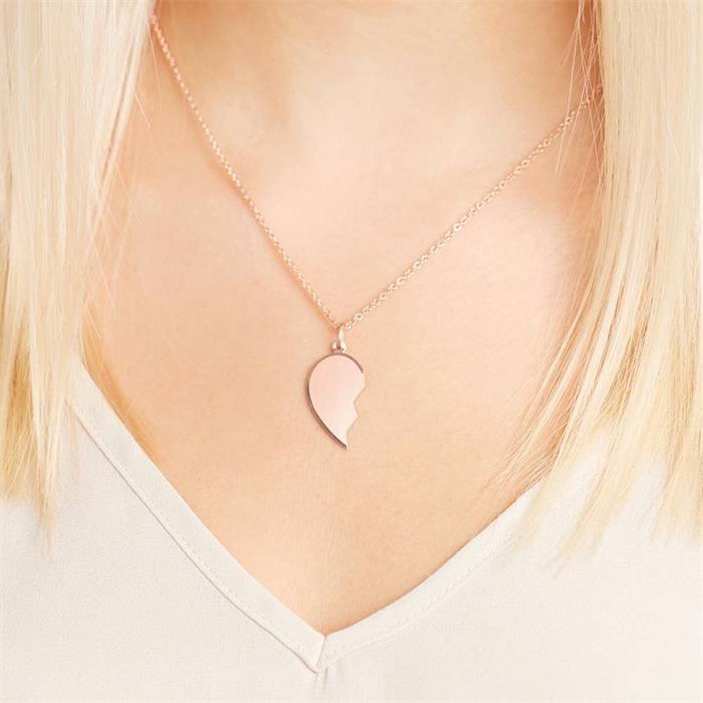 Unique Kette mit Herzanhänger gravierbar rosé rosé