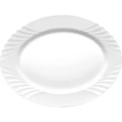 6 Platten oval, Serie Ebro II von Stalgast, 350x260 mm