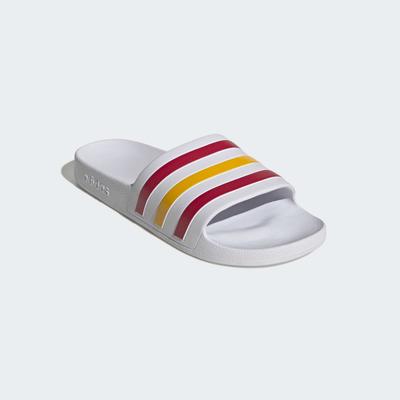 Badesandale ADIDAS SPORTSWEAR "AQUA ADILETTE", Damen, Gr. 47, cloud weiß, team power rot 2, crew gelb, Synthetik, Schuhe