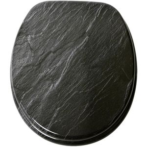 Sanilo WC-Sitz Granit A504547, oval, aus Holz, mit Absenkautomatik & Metallscharnier, mit Motiv