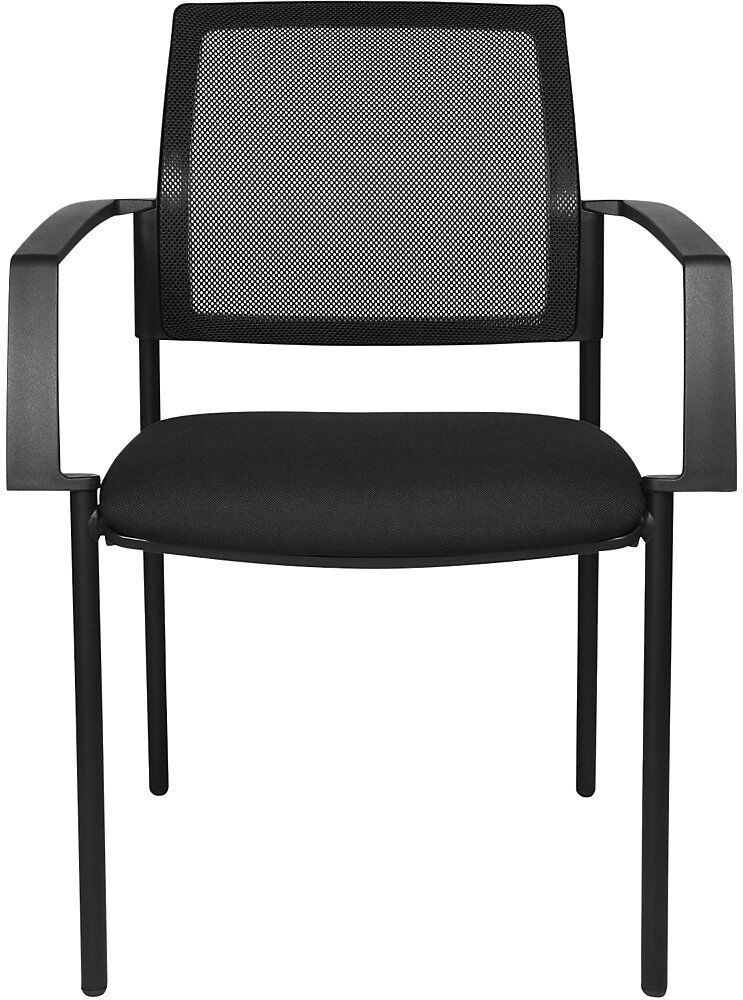 Netz-Stapelstuhl, 4-Fuß, VE 2 Stk, Sitz schwarz, Gestell schwarz Topstar