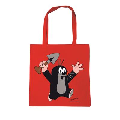 Henkeltasche LOGOSHIRT "Baumwolltasche Der kleine Maulwurf", Damen, Gr. B/H/T: 38cm x 42cm x 38cm, rot, Baumwolle, bedruckt, Taschen, mit coolem Druckmotiv