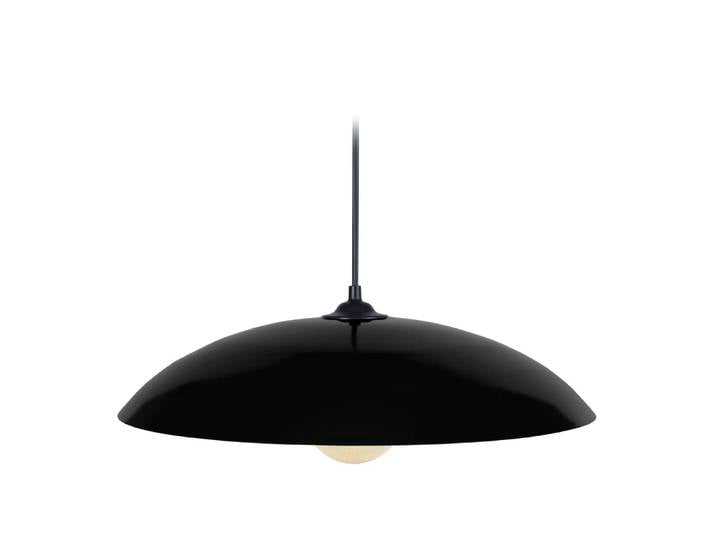 Suspension métal noir abat-jour noir