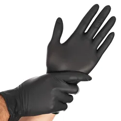 5x 100 Nitril Handschuhe puderfrei M schwarz