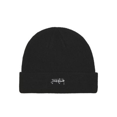Beanie JACK & JONES "JACSEAN BEANIE", Herren, schwarz, Strick, Kunstfaser, unifarben, Mützen Beanie, Kunstfaser